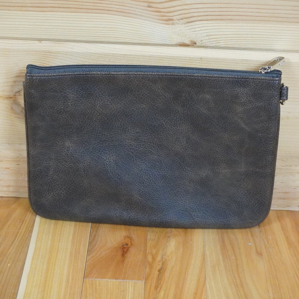 Thirty One Brown Zip Pouch 6.5" x 9.5"